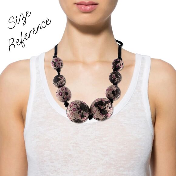 Louis Vuitton (Collector Item) Large Floral Fabric Bead Statement Necklace VGUC - Picture 6 of 7